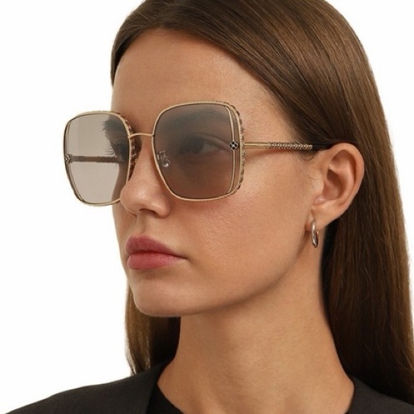 New! Chopard Gold Sunglasses for Women, SCHG33S 301X, Authentic - Picture 3 of 13
